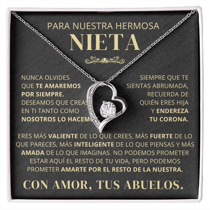 Regalo Para Nieta | Te amaremos por siempre | Collar de corazón