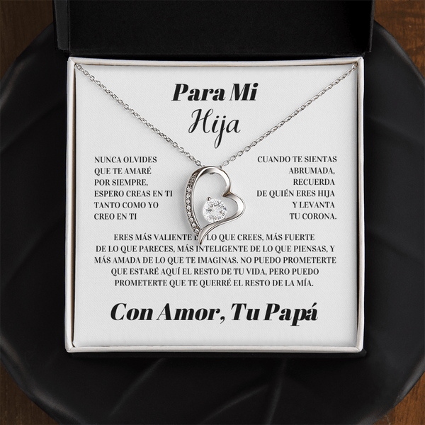Regalo para hija | Siempre en mi corazón | Collar Amor eterno