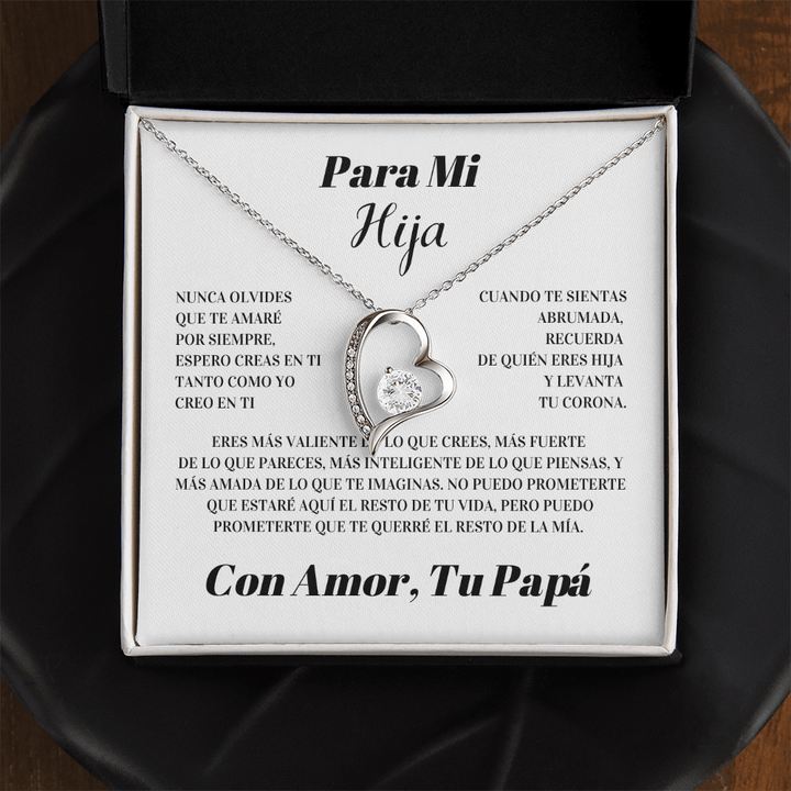 Regalo para hija | Siempre en mi corazón | Collar Amor eterno