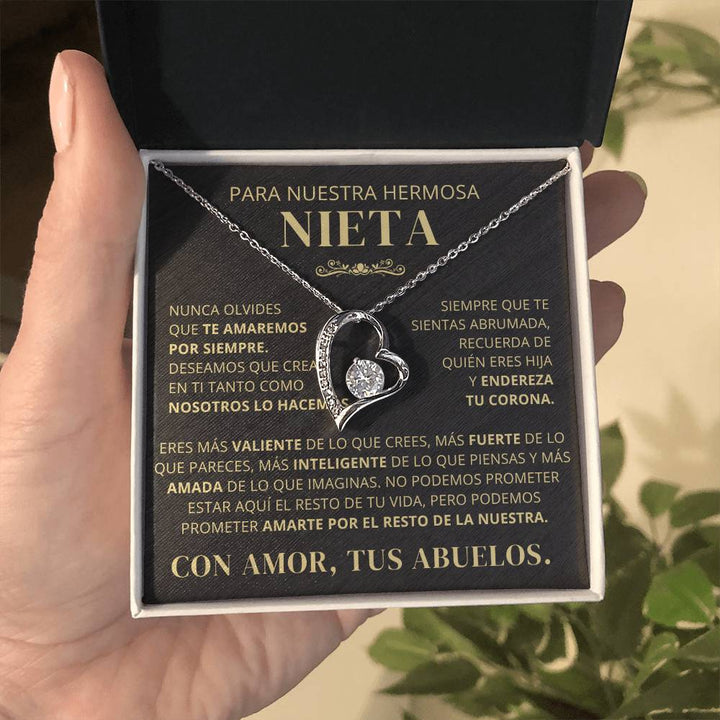 Regalo Para Nieta | Te amaremos por siempre | Collar de corazón