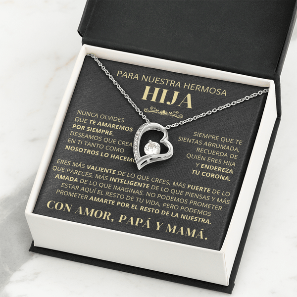 Regalo Para Hija | Nunca lo olvides | Collar de amor eterno – De Papá y Mamá