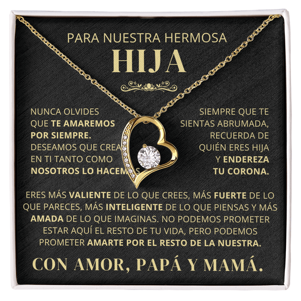 Regalo Para Hija | Nunca lo olvides | Collar de amor eterno – De Papá y Mamá