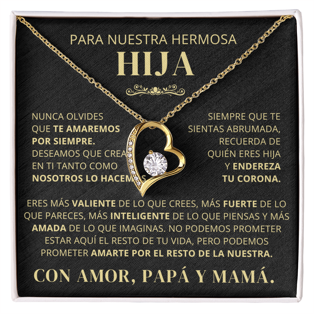 Regalo Para Hija | Nunca lo olvides | Collar de amor eterno – De Papá y Mamá