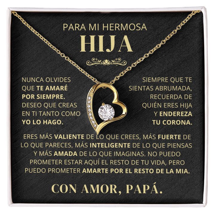 Regalo para hija | Te amo más que a nada | Collar Amor eterno