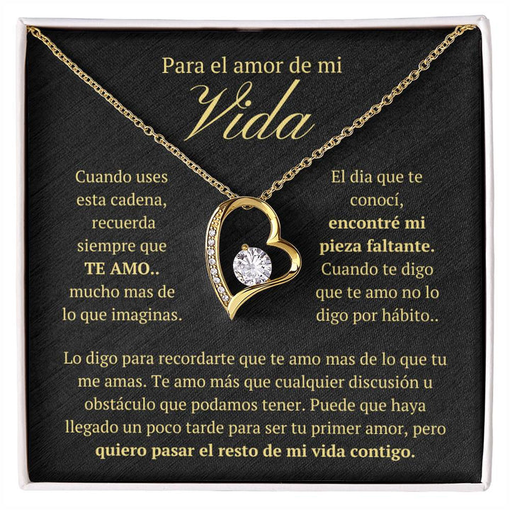 Regalo Para Novia/Esposa | Mi vida por siempre contigo | Collar Amor para siempre