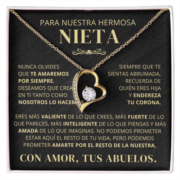 Regalo Para Nieta | Te amaremos por siempre | Collar de corazón