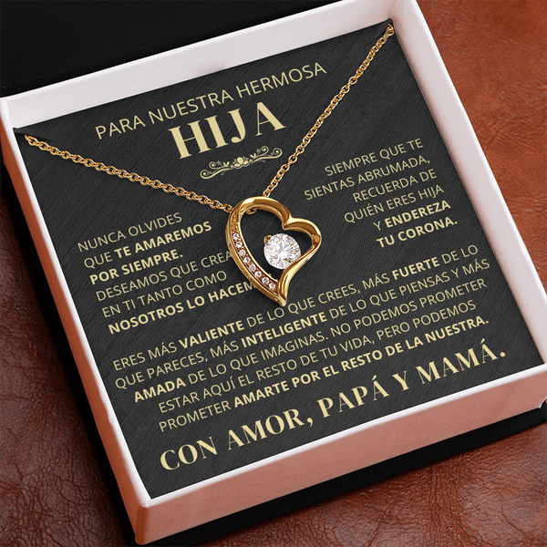 Regalo Para Hija | Nunca lo olvides | Collar de amor eterno – De Papá y Mamá