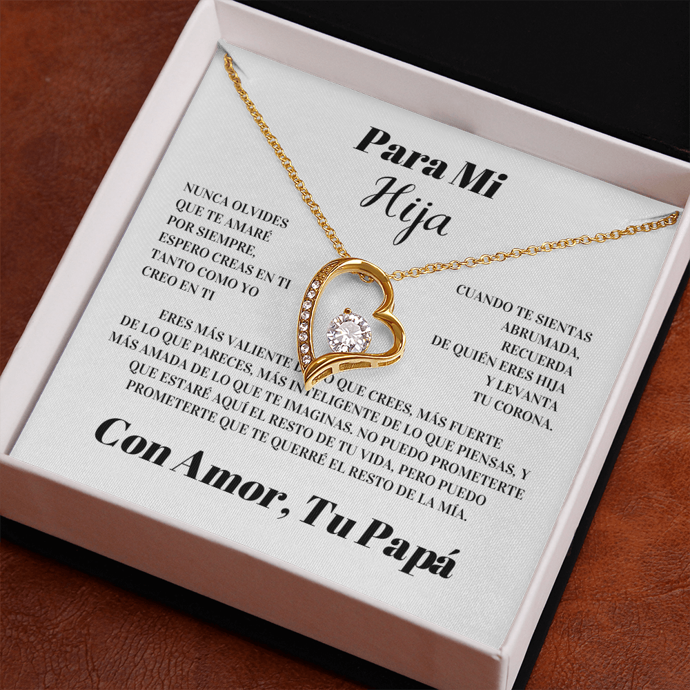 Regalo para hija | Siempre en mi corazón | Collar Amor eterno