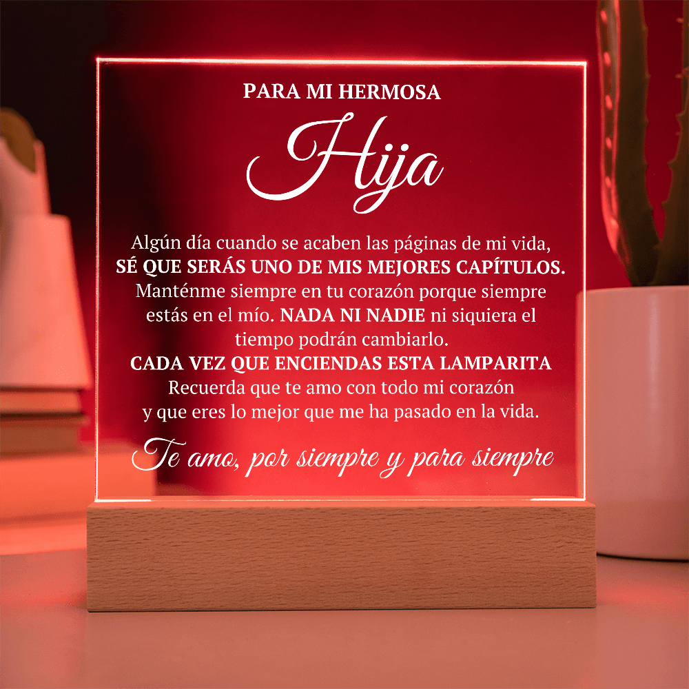 Regalo para hija | Mi amor por ti no tiene fin | Placa de acrílico