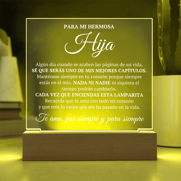 Regalo para hija | Mi amor por ti no tiene fin | Placa de acrílico