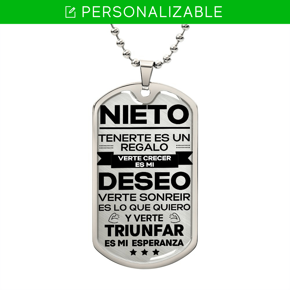 Regalo Para  Nieto| Verte Crecer | Placa Militar - Grabado Opcional