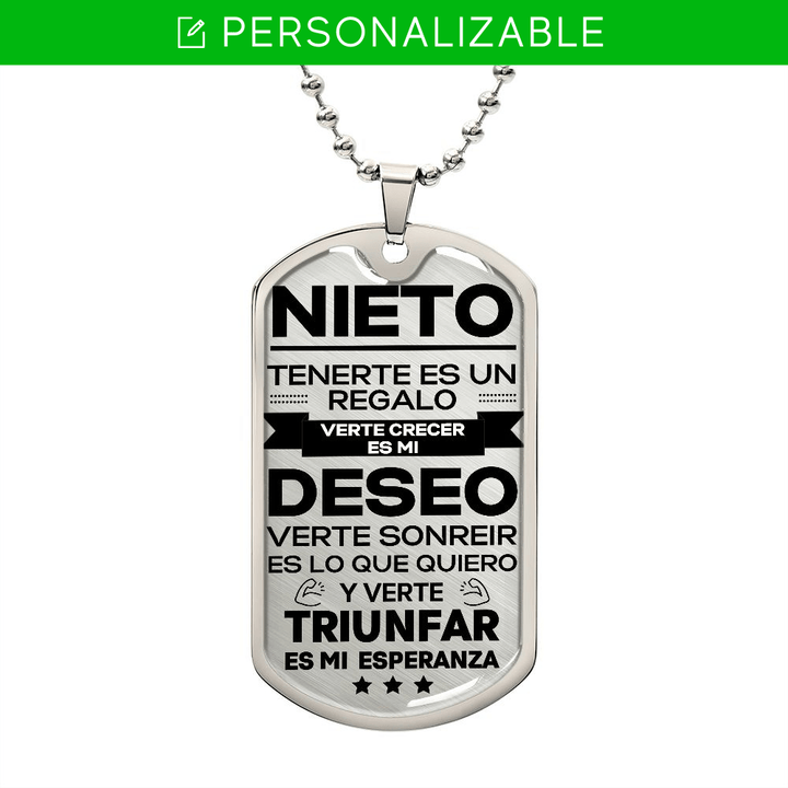 Regalo Para  Nieto| Verte Crecer | Placa Militar - Grabado Opcional