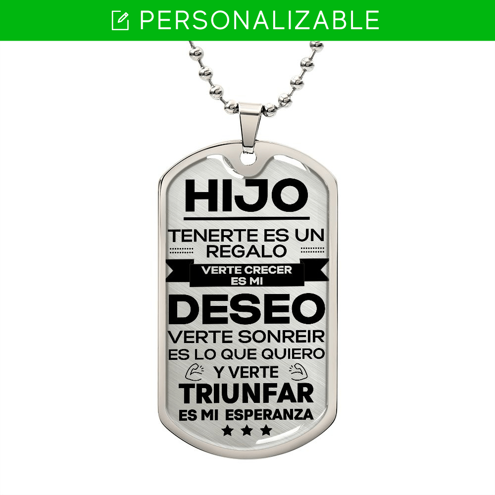 Regalo para Hijo | Eres Mi Fuerza | Placa Militar