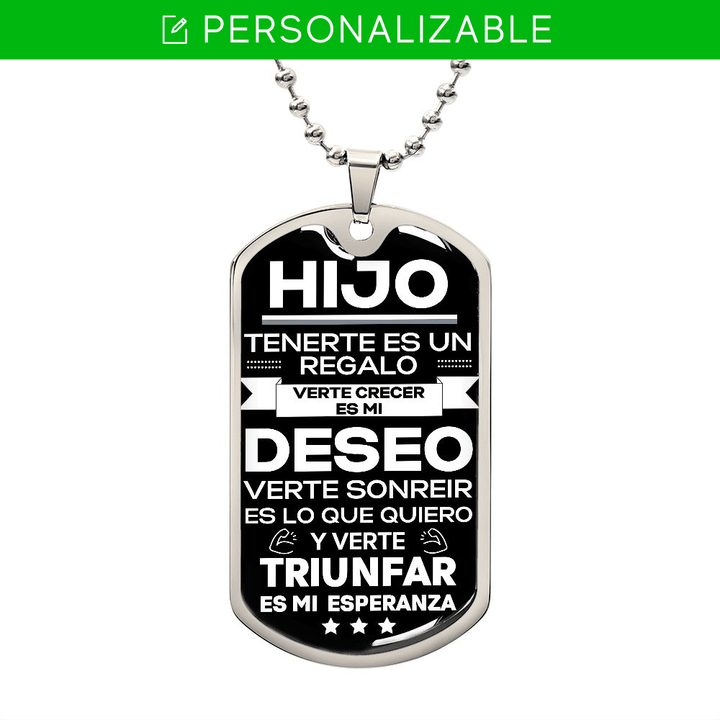 Regalo para Hijo | Seguro | Placa Militar Personalizada