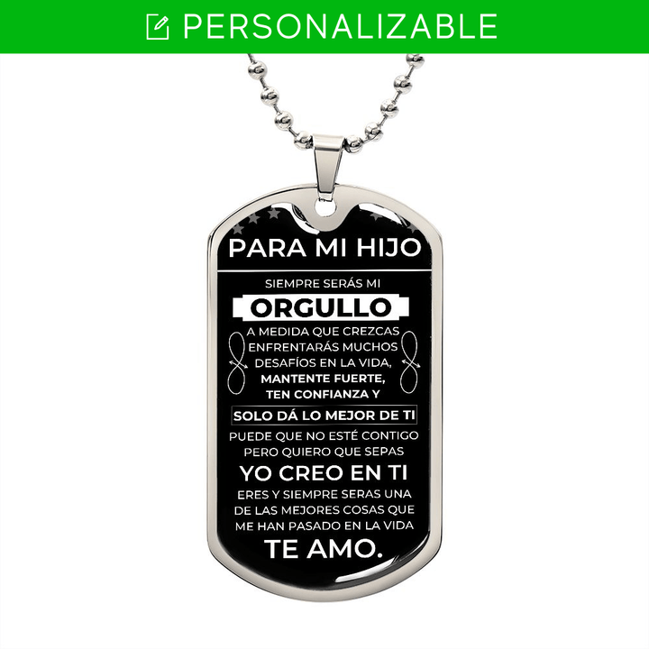 Regalo para Hijo | Fuerte | Placa Militar Personalizada