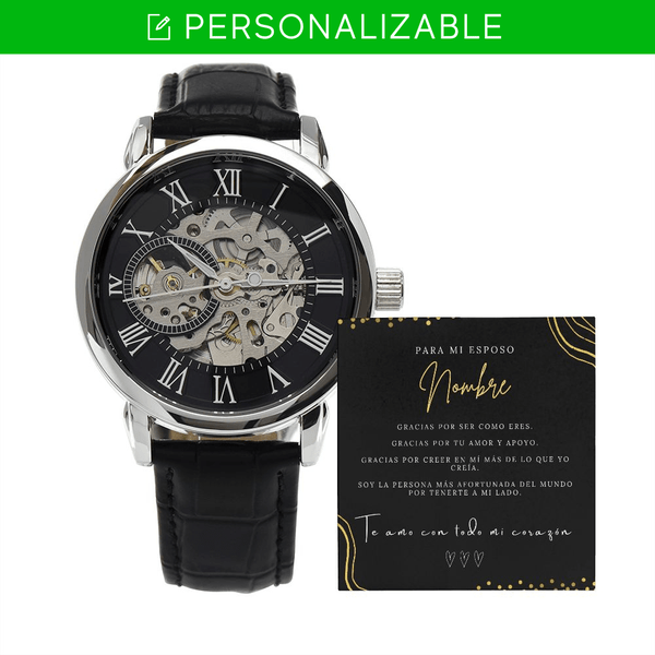 Regalo Para Esposo (Personalizado) | Tu Compañero Eterno | Reloj Calado