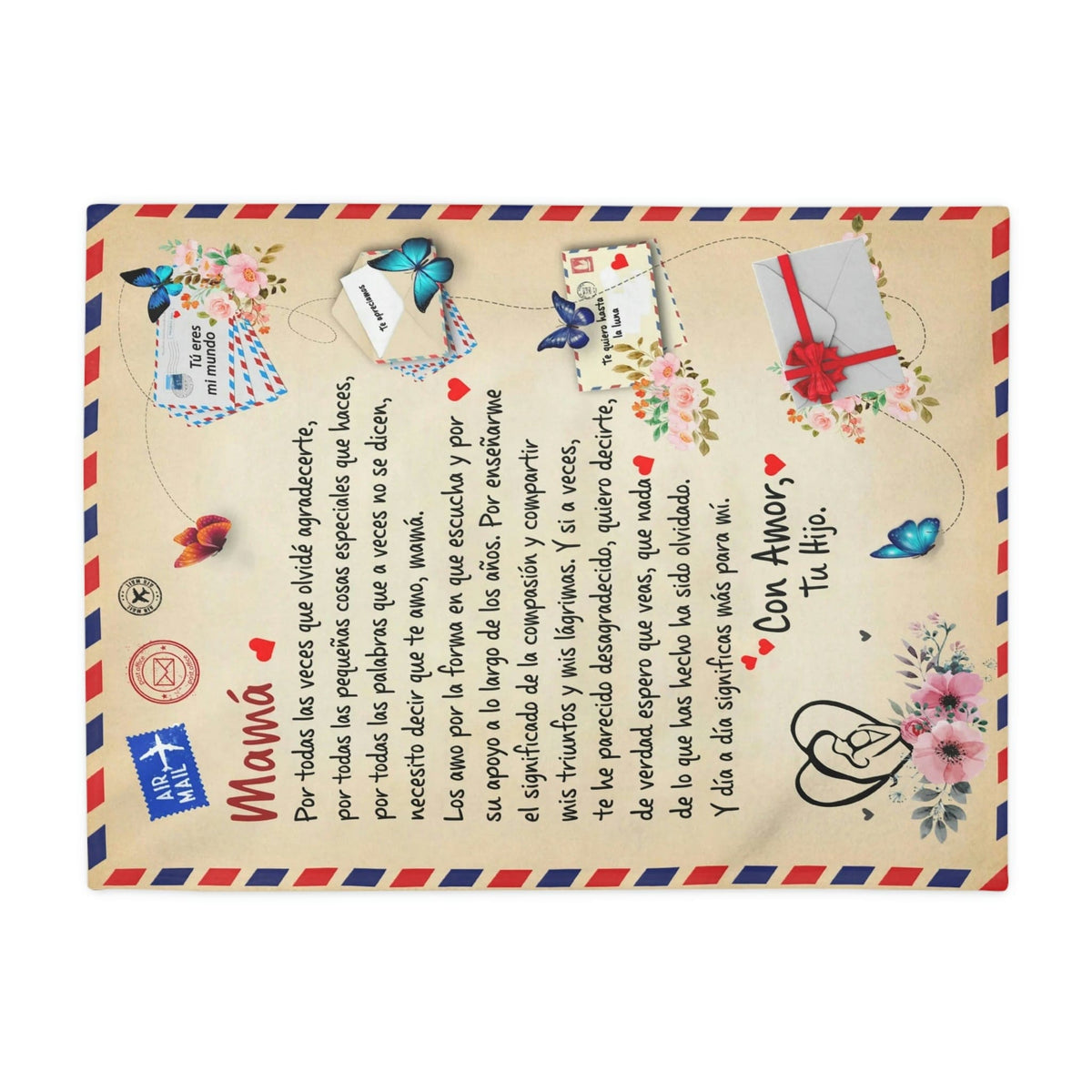 Para Mamá - Manta de Tarjeta Postal