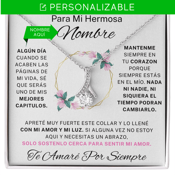 Regalo Para Nieta /Hija/ Hijastra/ Sobrina | Por siempre contigo | Alluring Beauty Necklace (Personalizable)