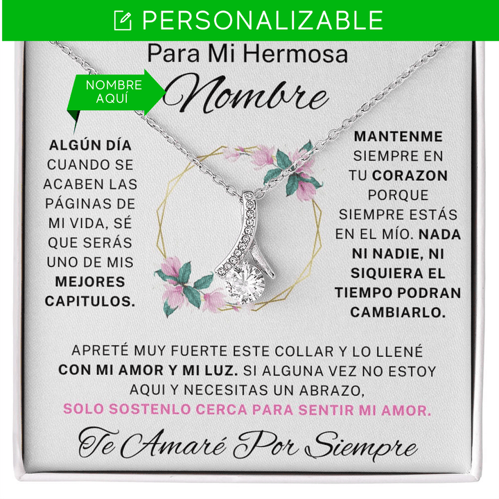 Regalo Para Nieta /Hija/ Hijastra/ Sobrina | Por siempre contigo | Collar Belleza Cautivadora (Personalizado)