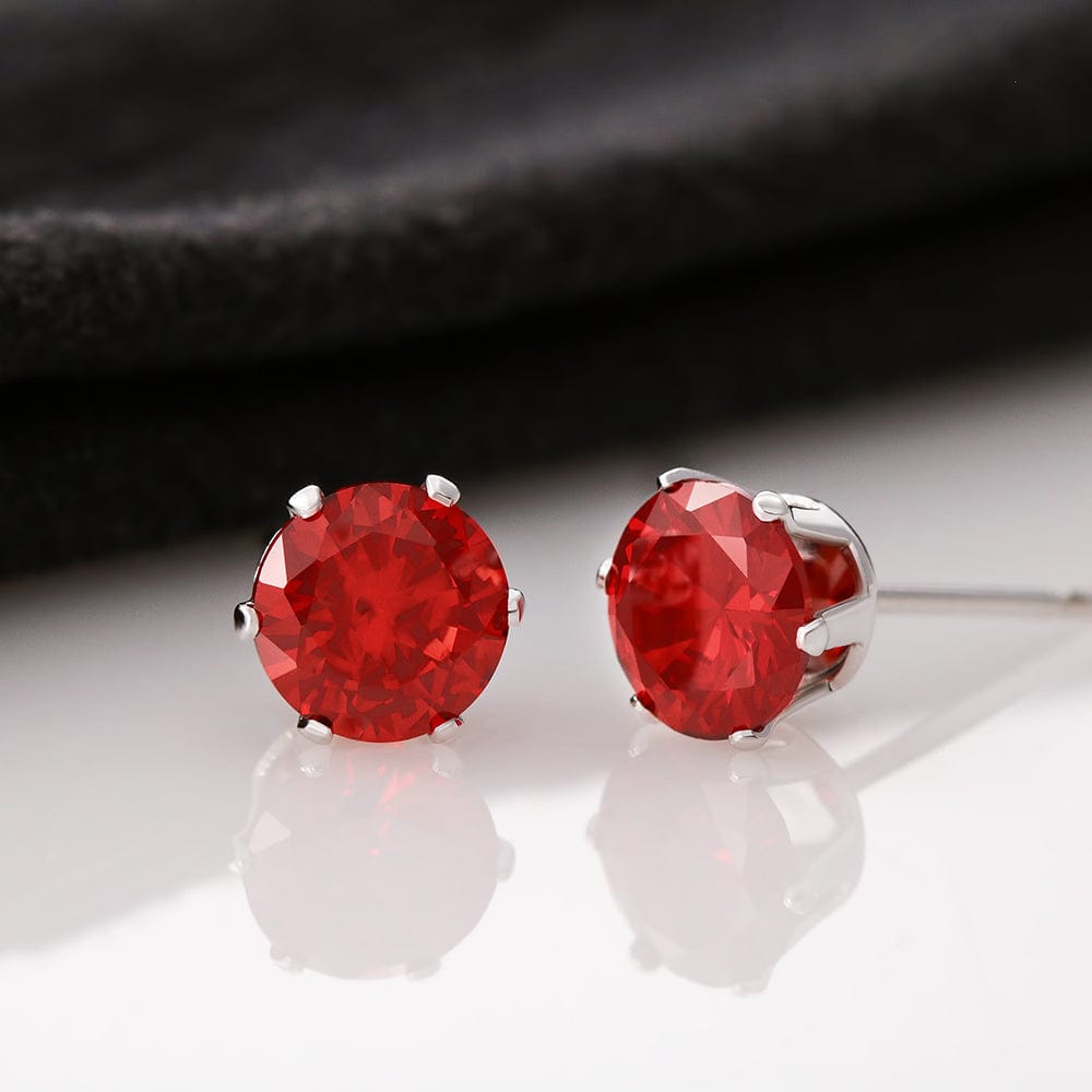 Pendientes de circonita cúbica roja