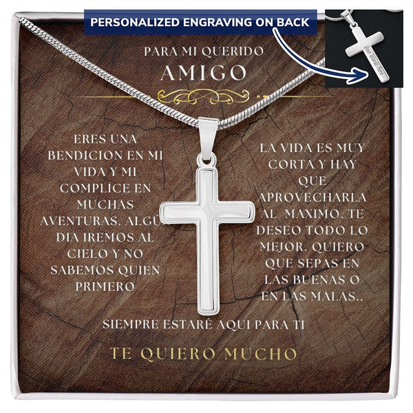 Regalo Para Amigo - Amigo verdadero, siempre - Collar de Cruz