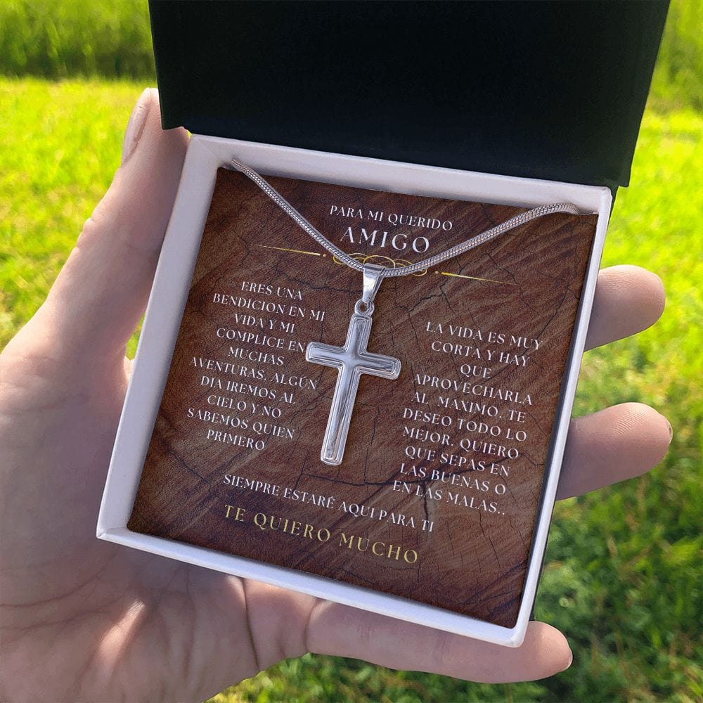 Regalo Para Amigo - Amigo verdadero, siempre - Collar de Cruz
