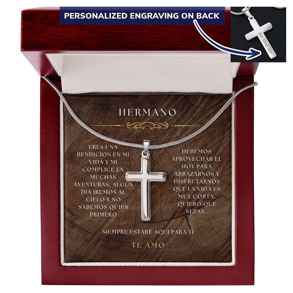 Para Hermano - Collar Cruz Artesanal - 208ACN
