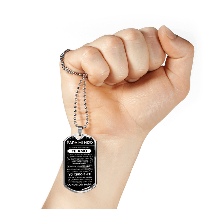Regalo para Hijo (De Papá)| Seguir Sus Sueños | Placa Militar Personalizada