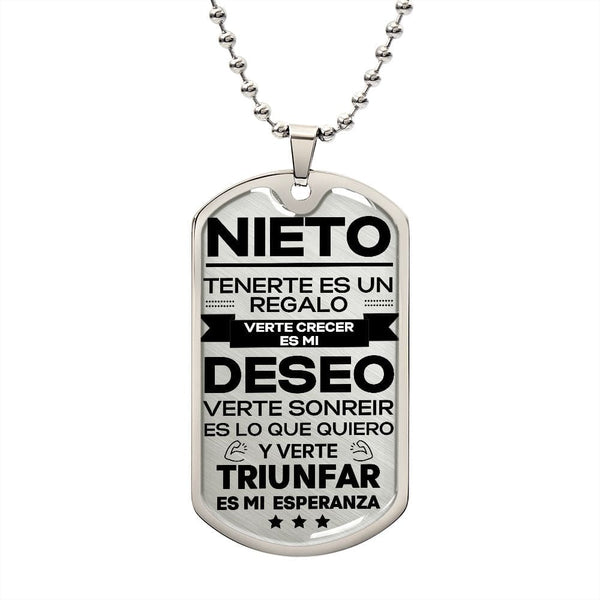 Regalo Para  Nieto| Verte Crecer | Placa Militar - Grabado Opcional