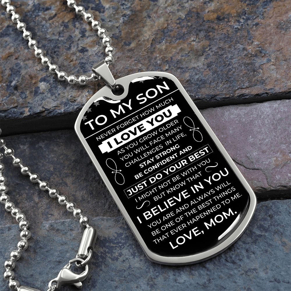 (English Version) To Son FROM MOM - Luxury Military Ball Chain BC101E