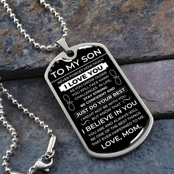 (English Version) To Son FROM MOM - Luxury Military Ball Chain BC101E