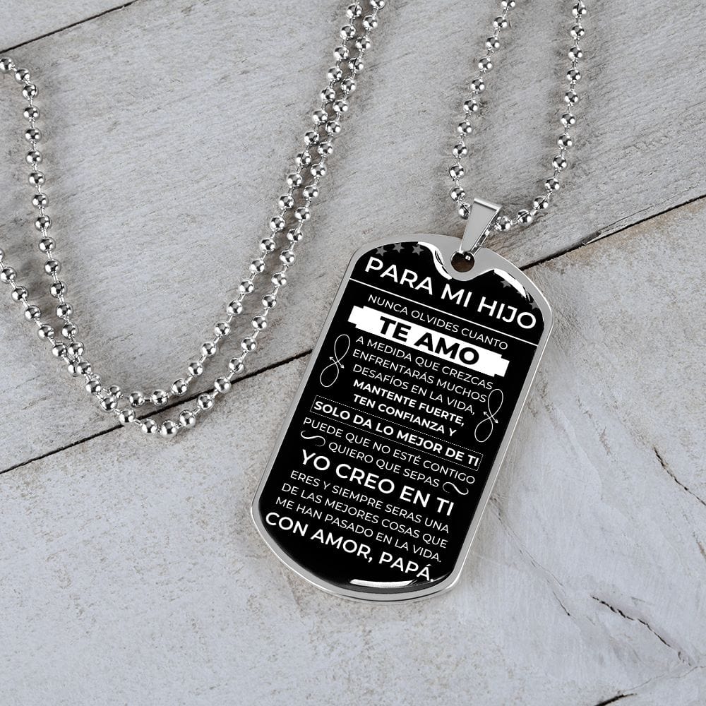 Regalo para Hijo (De Papá)| Seguir Sus Sueños | Placa Militar Personalizada