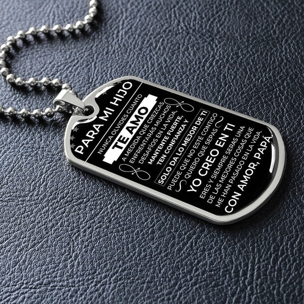Regalo para Hijo (De Papá)| Seguir Sus Sueños | Placa Militar Personalizada