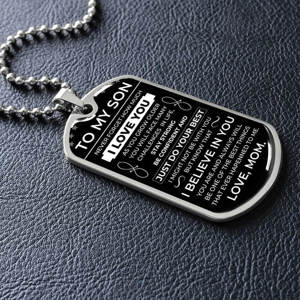 (English Version) To Son FROM MOM - Luxury Military Ball Chain BC101E