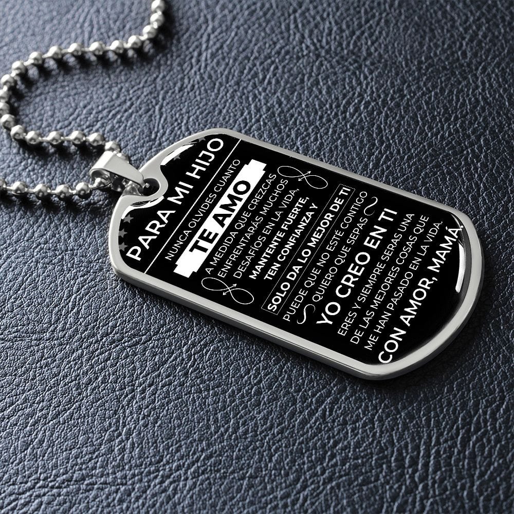 Regalo para Hijo (De Mamá)| Yo Creo En Te | Placa Militar Personalizada