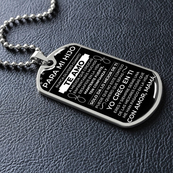 Regalo para Hijo (De Mamá)| Yo Creo En Te | Placa Militar Personalizada