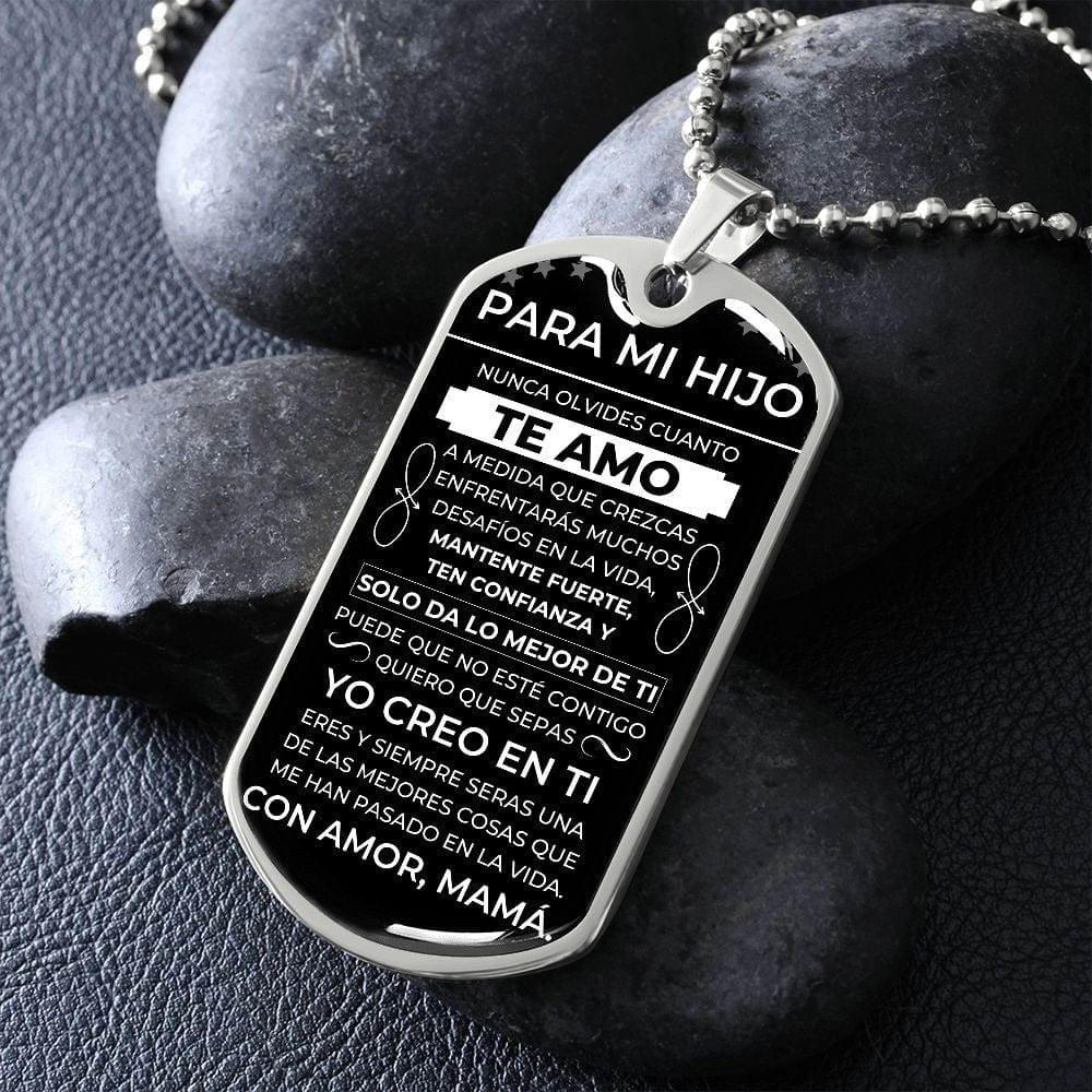 Regalo para Hijo (De Mamá)| Yo Creo En Te | Placa Militar Personalizada