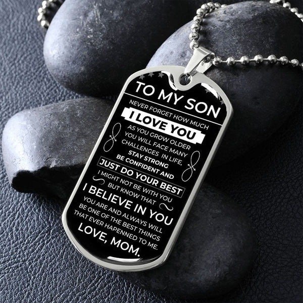 (English Version) To Son FROM MOM - Luxury Military Ball Chain BC101E