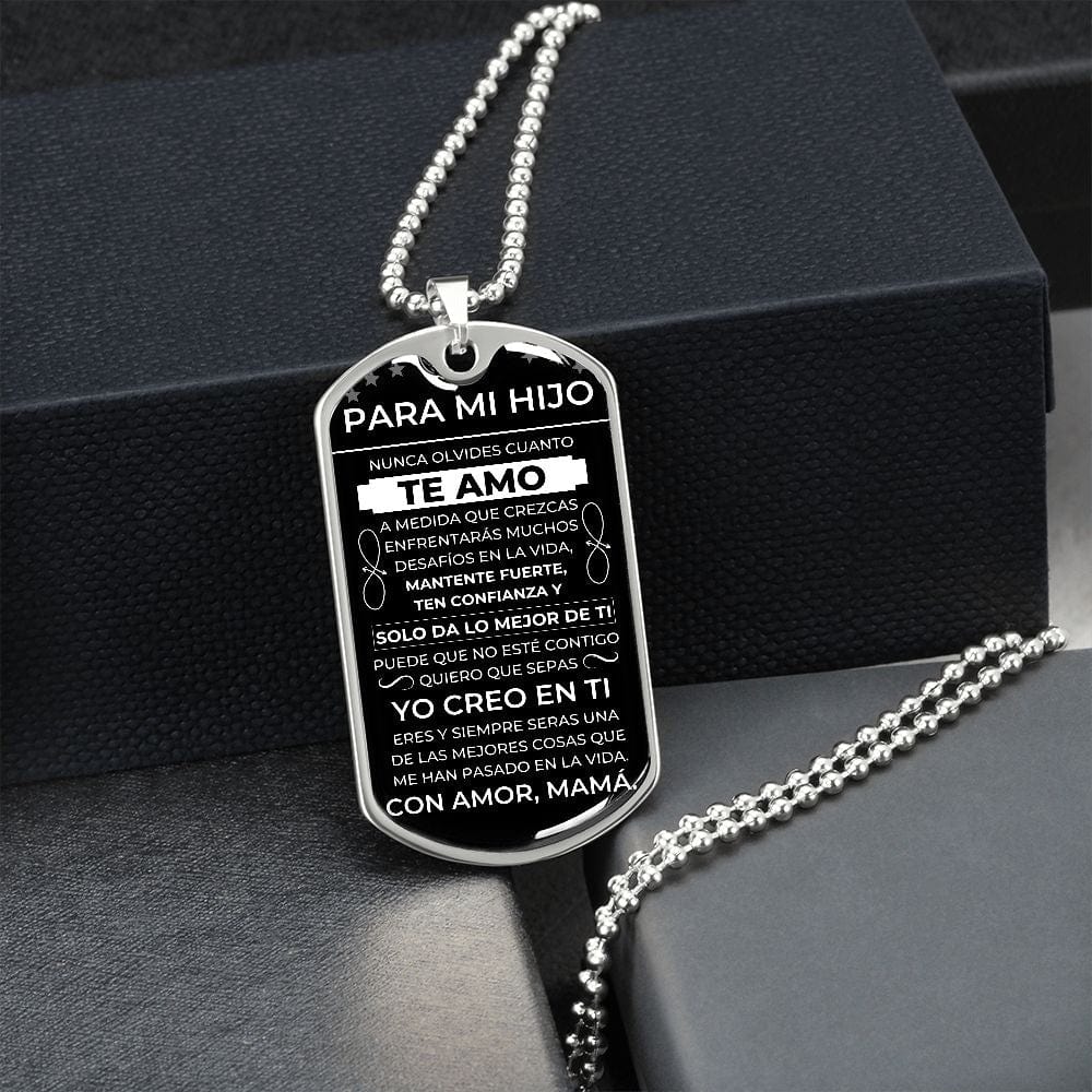 Regalo para Hijo (De Mamá)| Yo Creo En Te | Placa Militar Personalizada