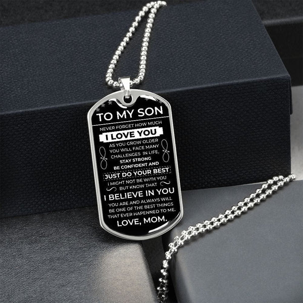(English Version) To Son FROM MOM - Luxury Military Ball Chain BC101E