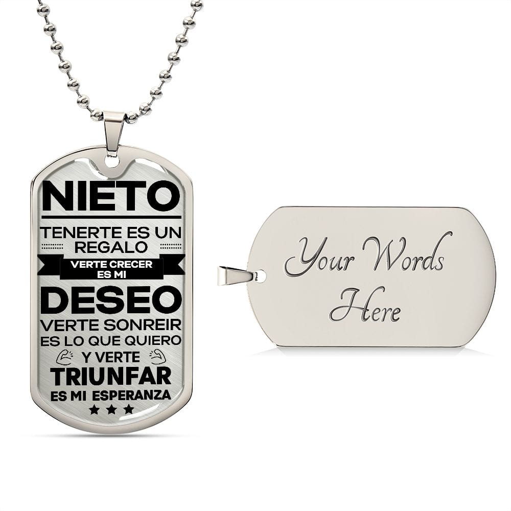 Regalo Para  Nieto| Verte Crecer | Placa Militar - Grabado Opcional