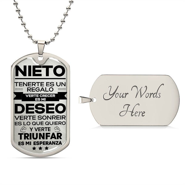 Regalo Para  Nieto| Verte Crecer | Placa Militar - Grabado Opcional