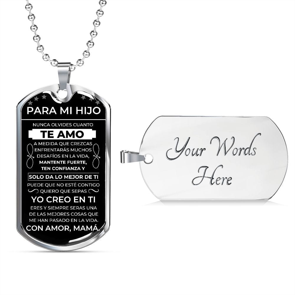 Regalo para Hijo (De Mamá)| Yo Creo En Te | Placa Militar Personalizada