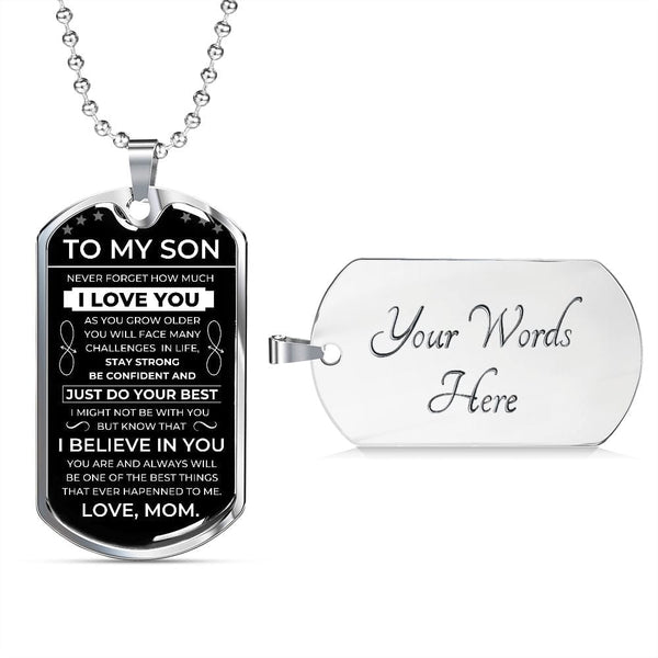 (English Version) To Son FROM MOM - Luxury Military Ball Chain BC101E