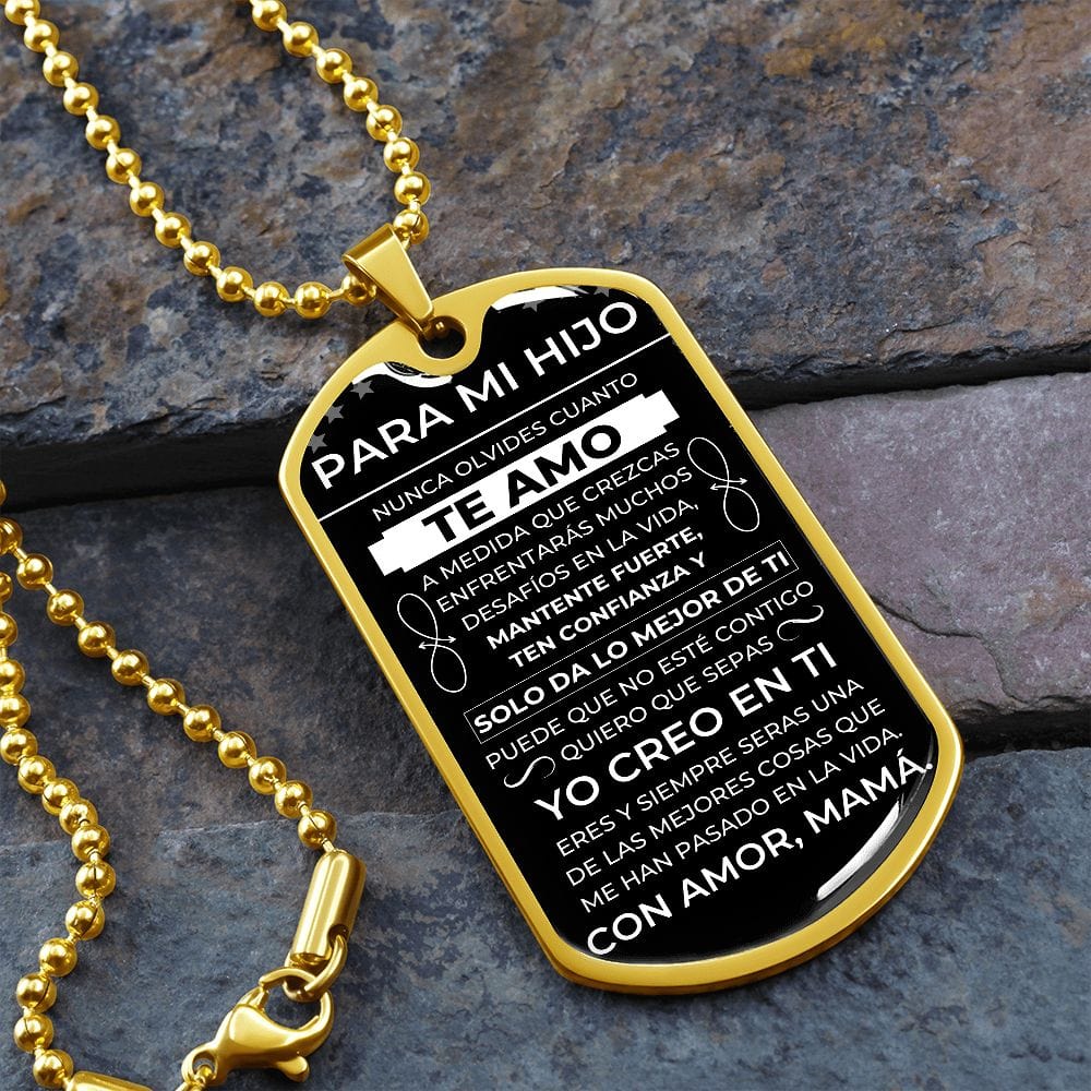 Regalo para Hijo (De Mamá)| Yo Creo En Te | Placa Militar Personalizada