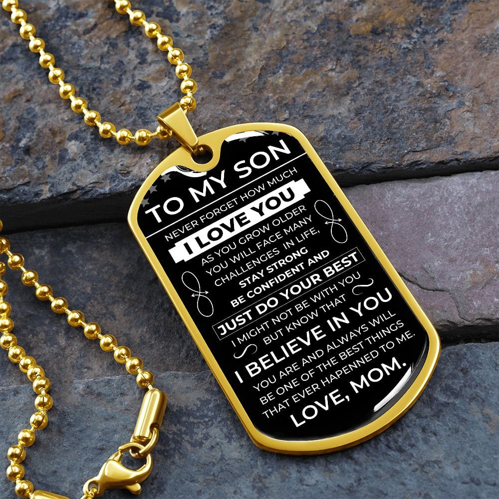 (English Version) To Son FROM MOM - Luxury Military Ball Chain BC101E