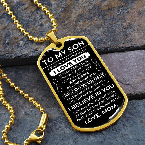 (English Version) To Son FROM MOM - Luxury Military Ball Chain BC101E