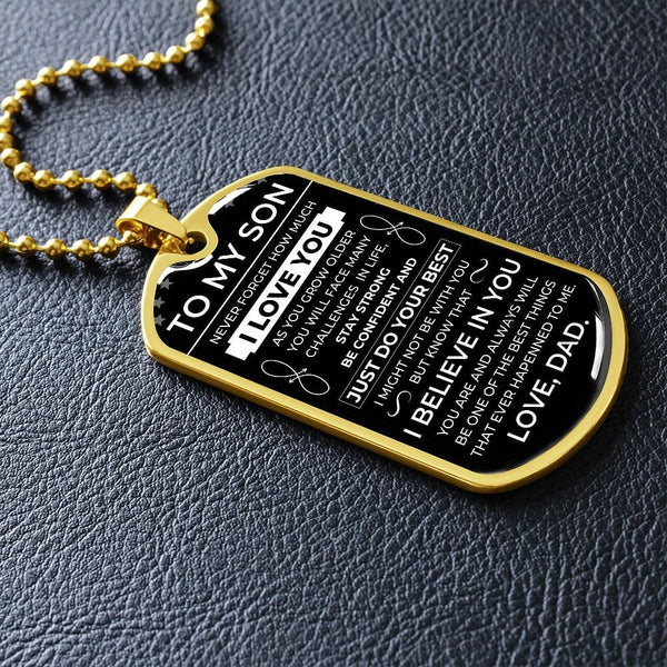 (English Version) To Son FROM DAD - Luxury Military Ball Chain BC100E