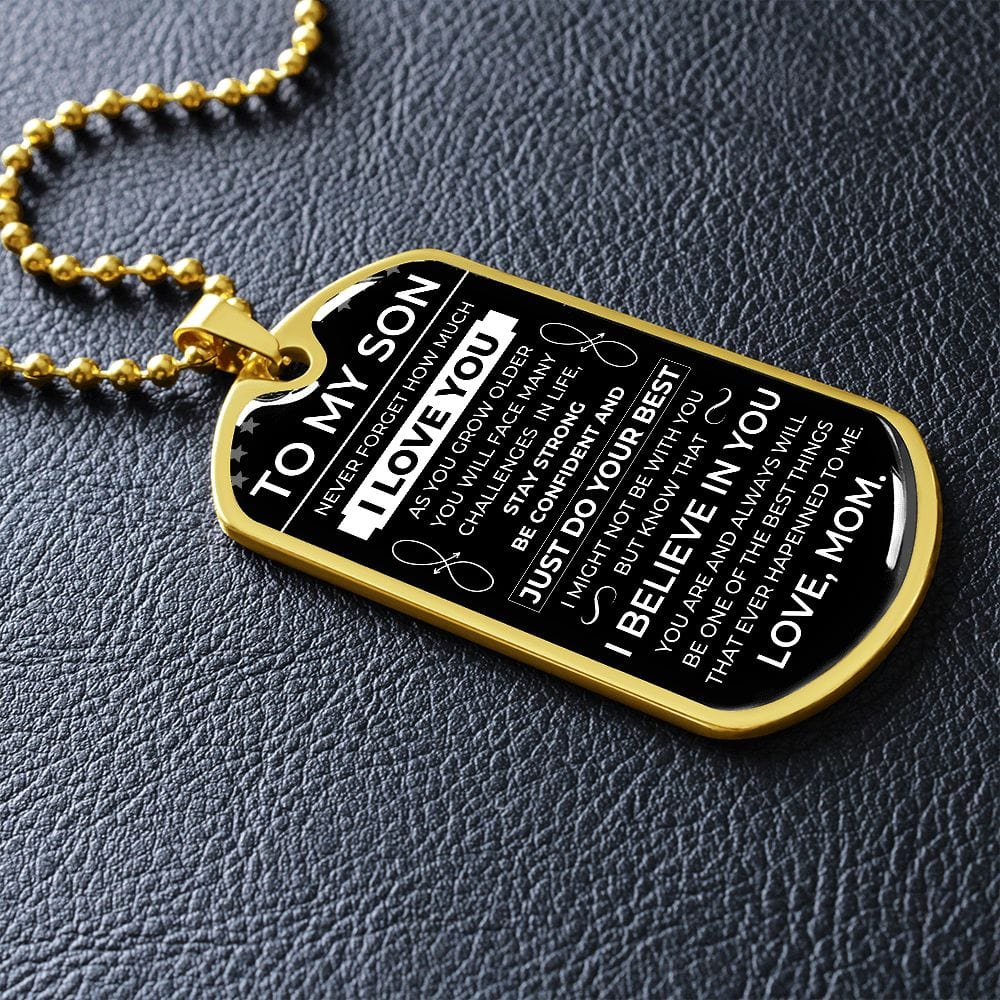 (English Version) To Son FROM MOM - Luxury Military Ball Chain BC101E