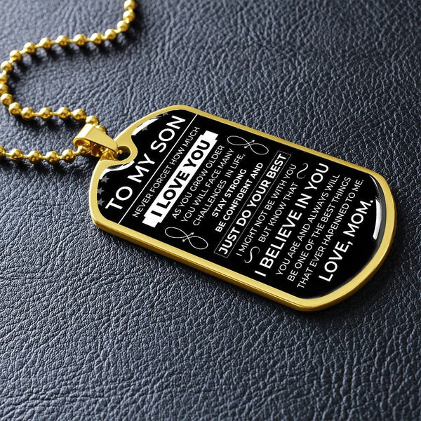 (English Version) To Son FROM MOM - Luxury Military Ball Chain BC101E